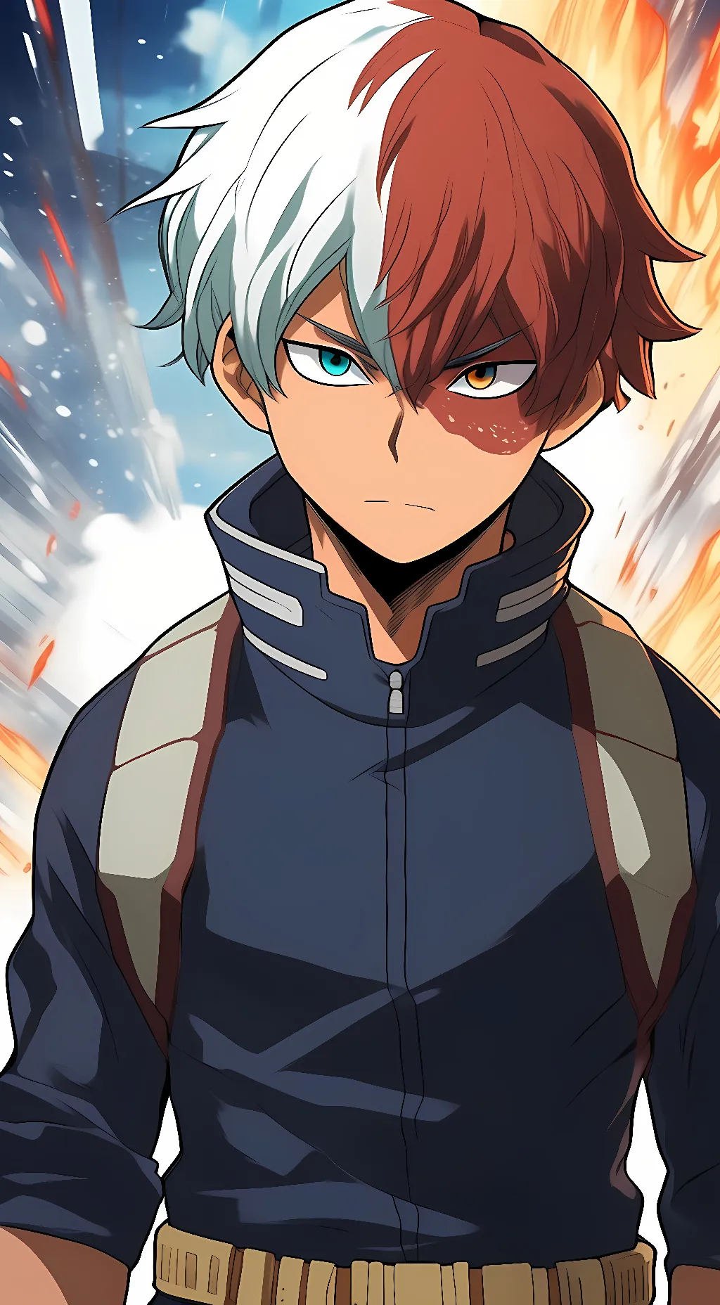 ai character: Shoto Todoroki  background