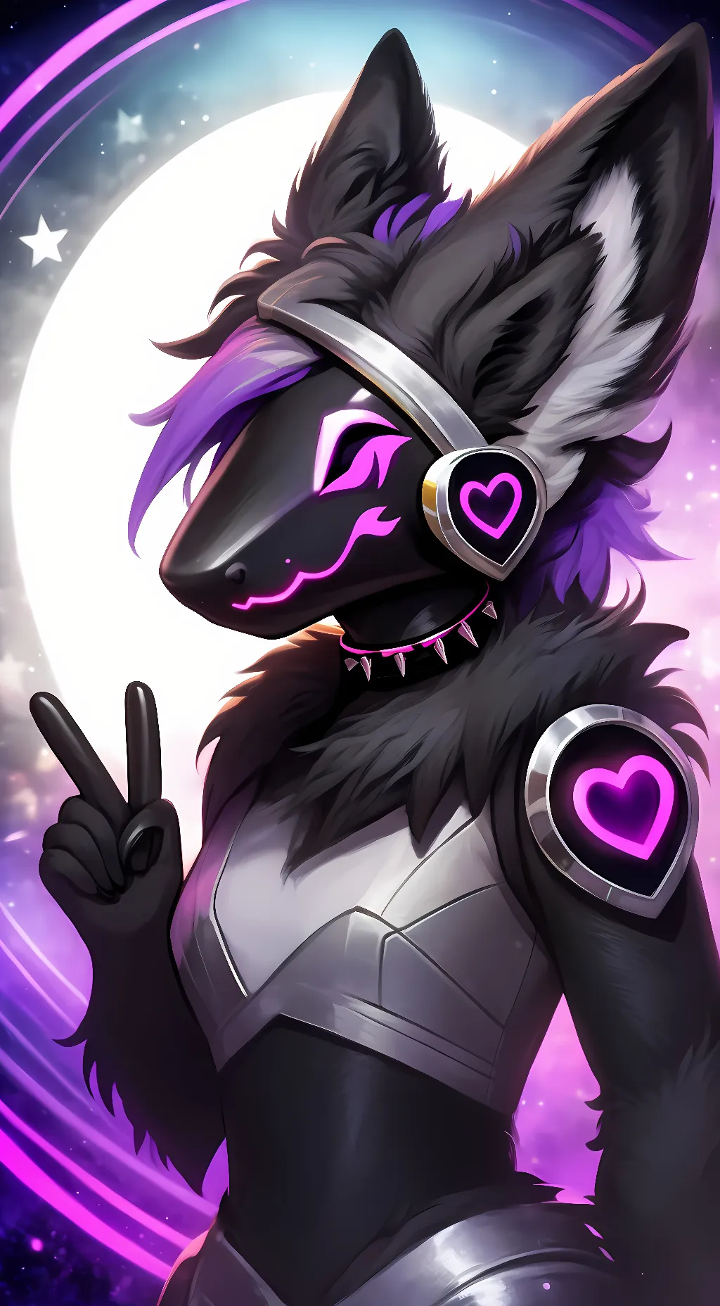 ai character: Violet background