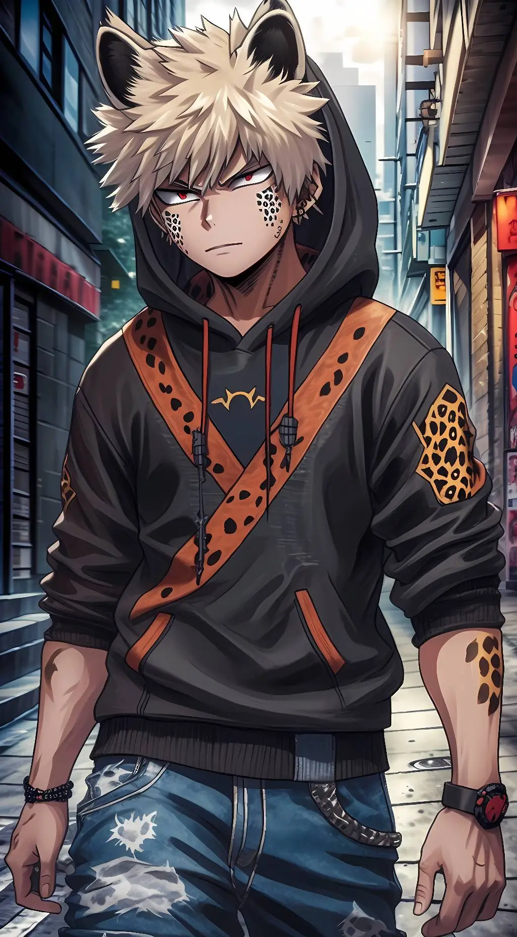 ai character: Katsuki Bakugo background