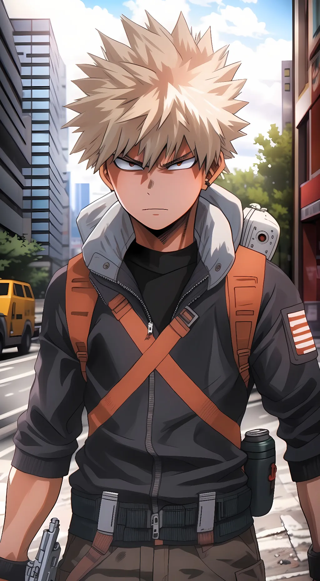 ai character: Katsuki Bakugo background