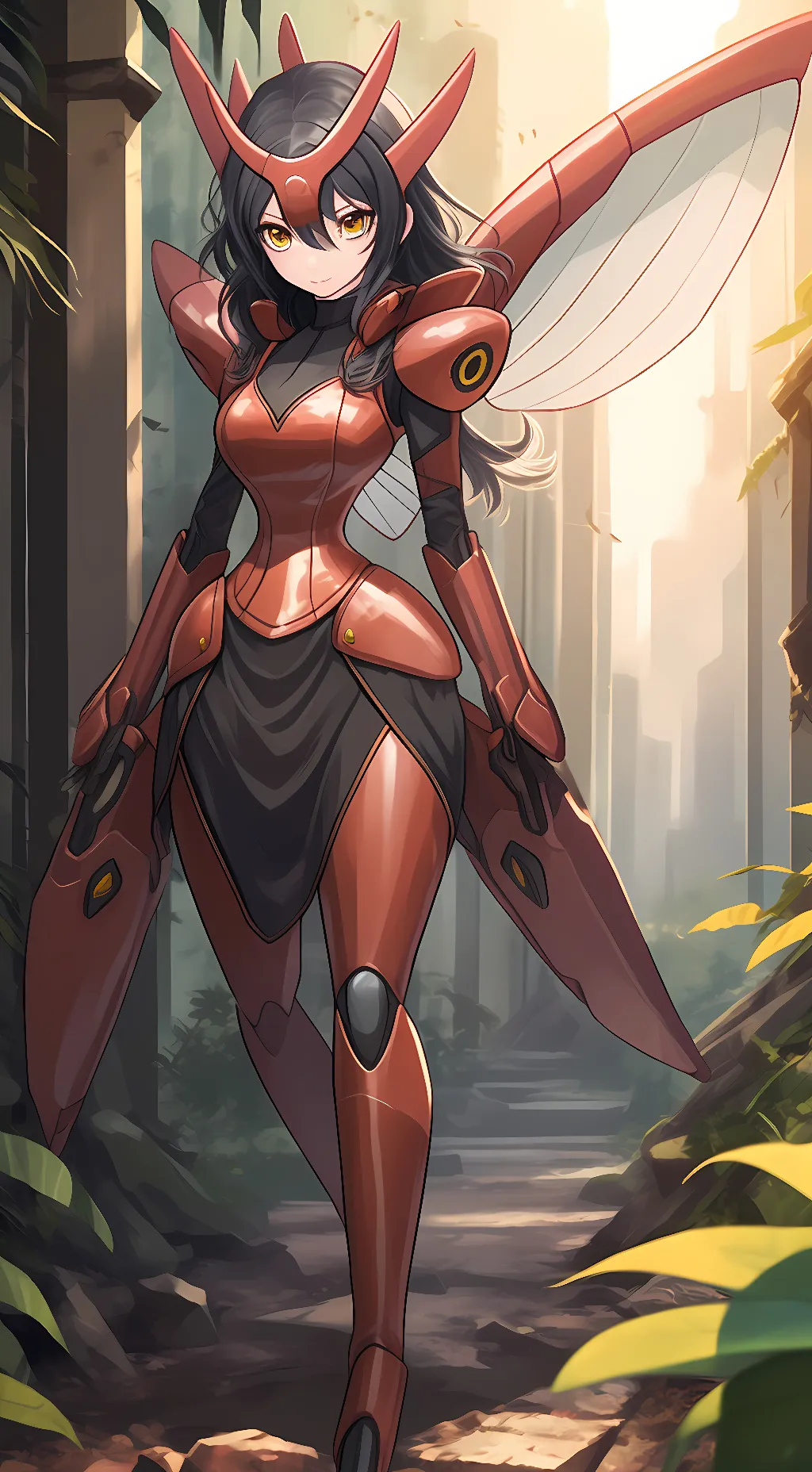 ai character: Scizor Gijinka background