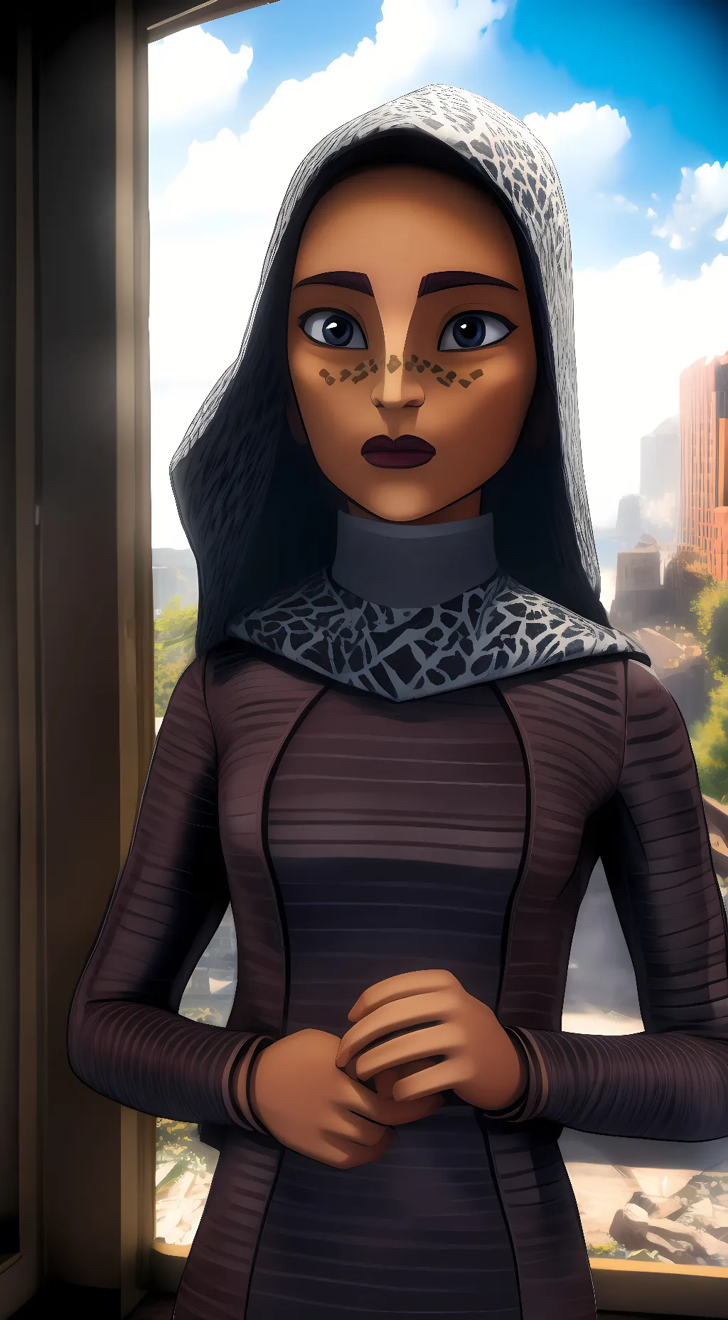 ai character: Barriss Offee  background