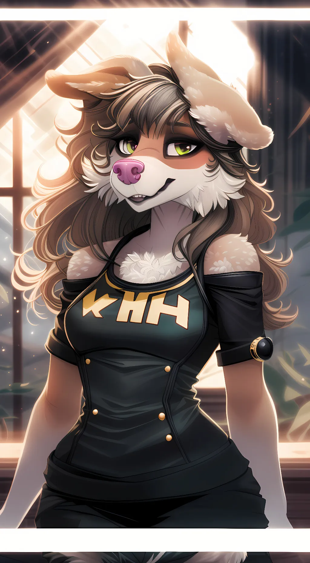 ai character: Dog girl background