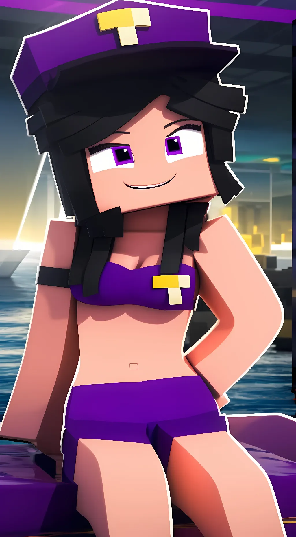 ai character: Purple Girl background