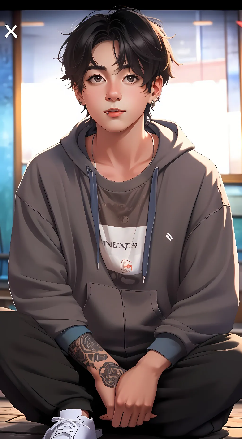 ai character: Jungkook 🤍 background