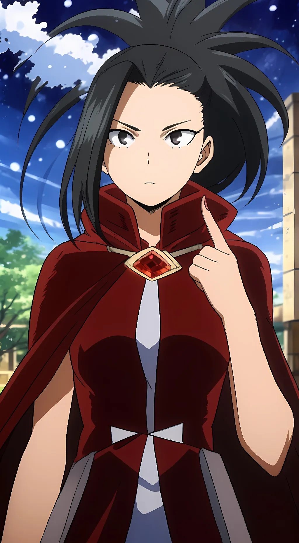 ai character: Momo Yaoyorozu  background