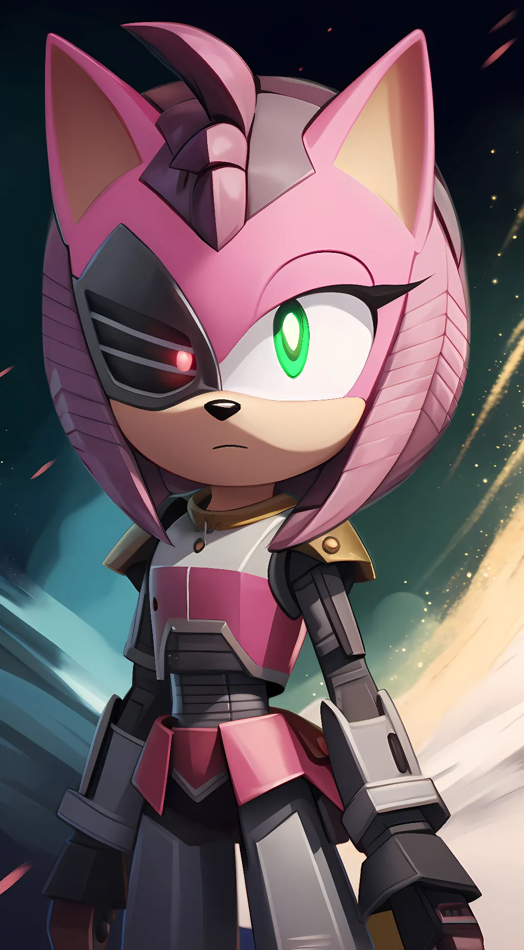 ai character: rusty rose background