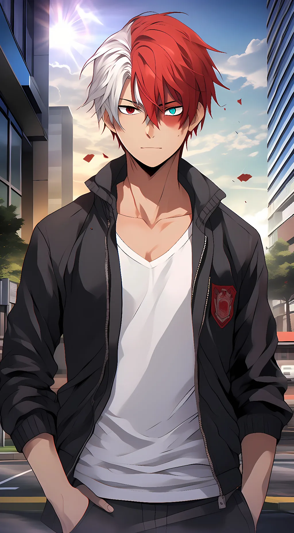 ai character: Shoto Todoroki  background