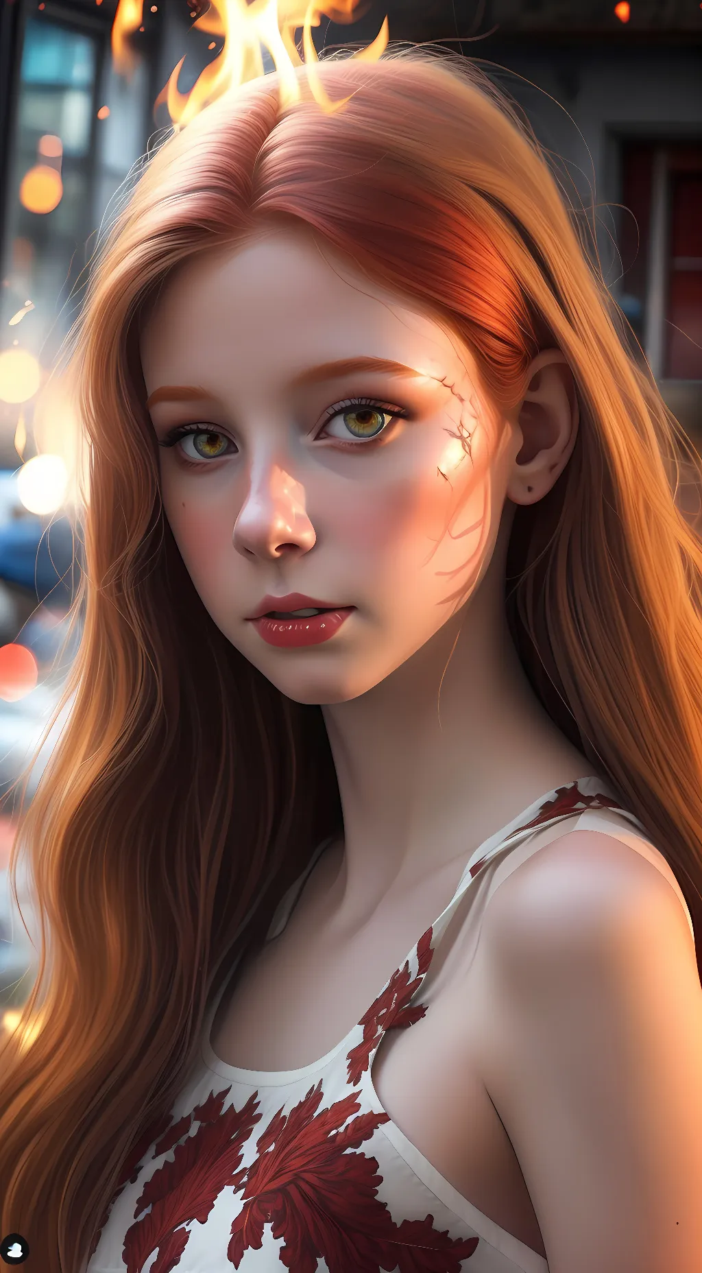 ai character: 🔥🔥 FireGirl 🔥🔥 background