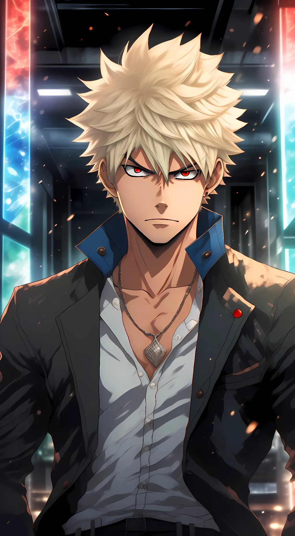 ai character: Katsuki Bakugo  background