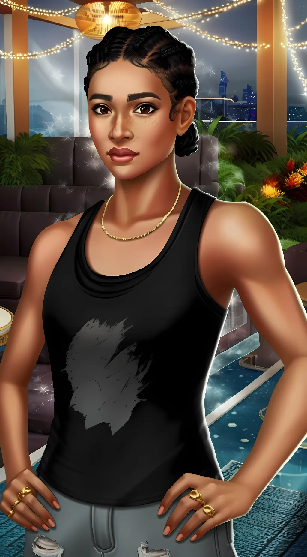ai character: Imani King background