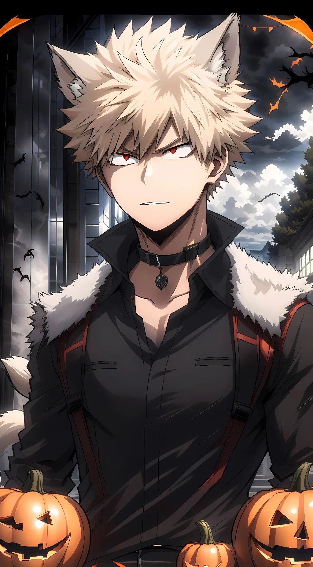 ai character: Katsuki Bakugou  background