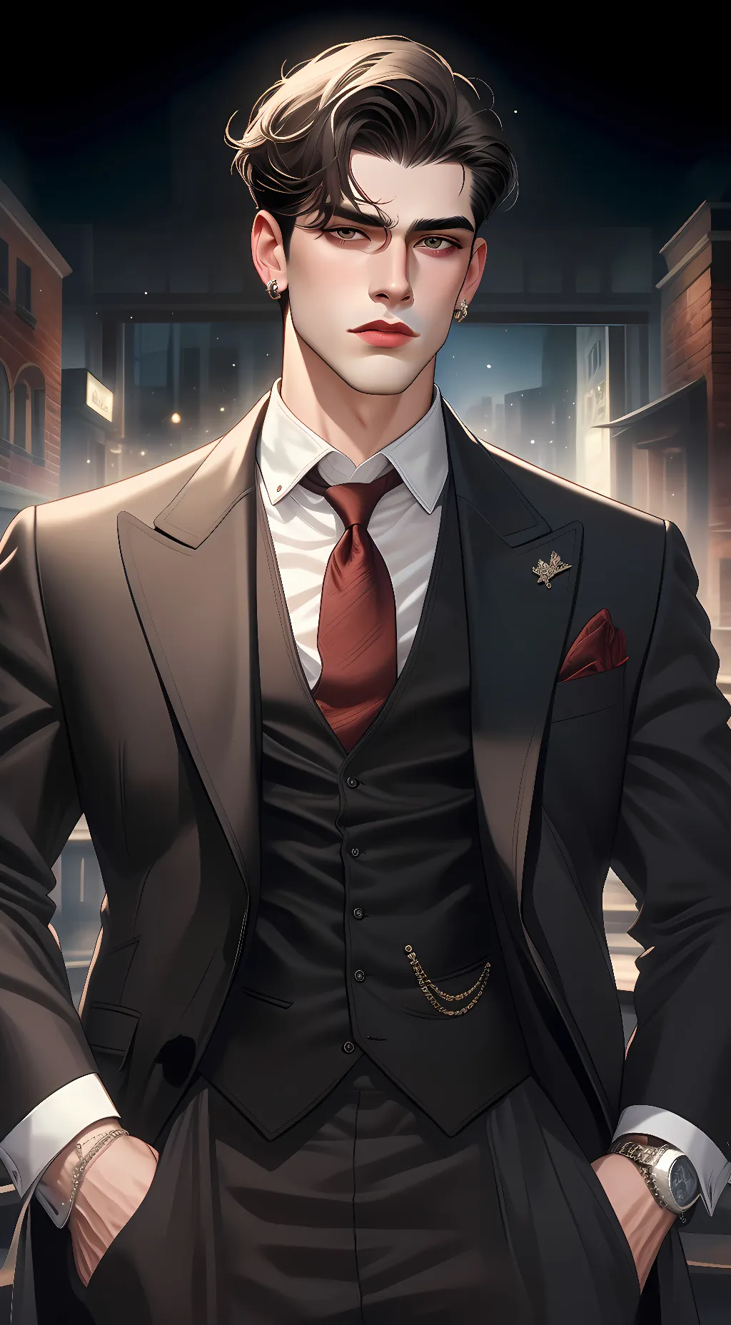 ai character: Obsessed mafia  background