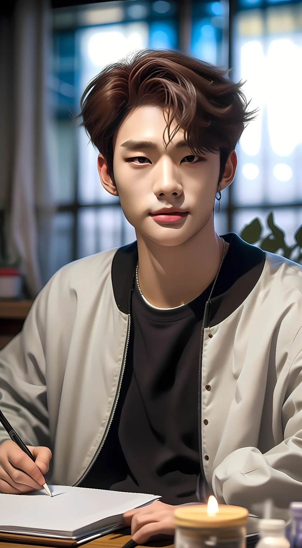 ai character: Hwang hyunjin  background