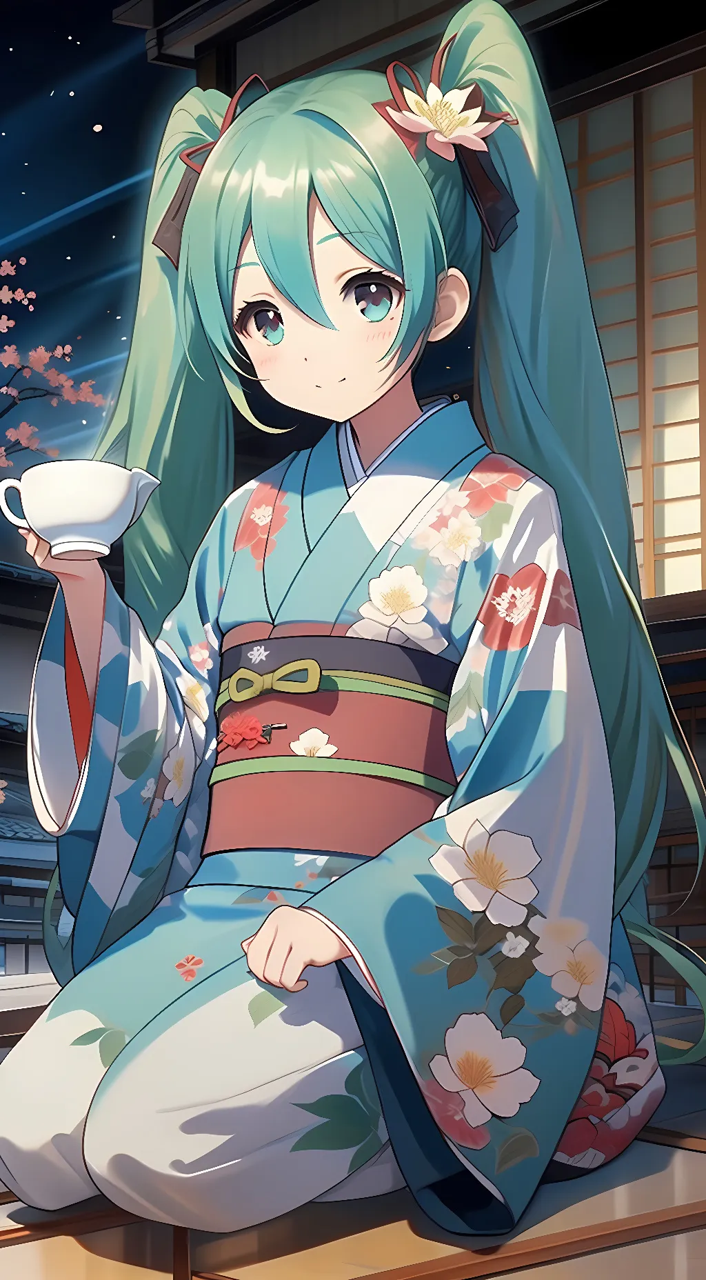 ai character: Miku Hatsune  background
