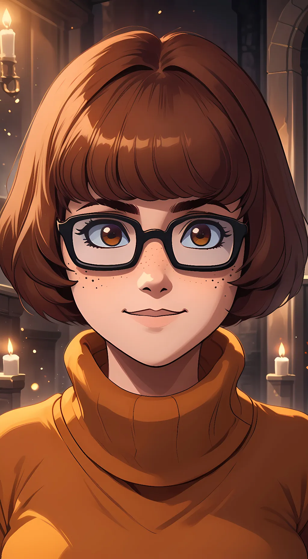 ai character: Velma Dinkley  background