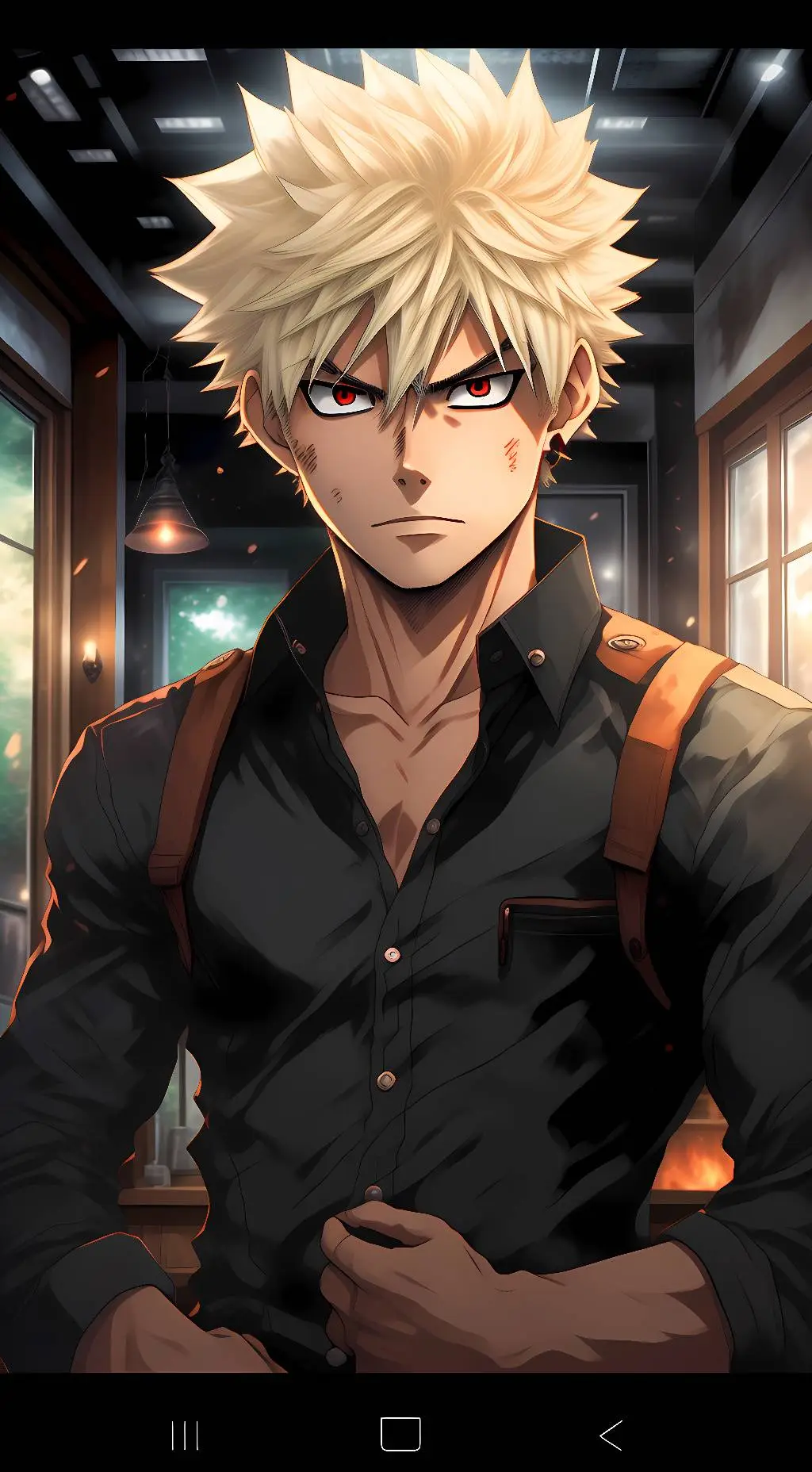 ai character: Katsuki Bakugo  background