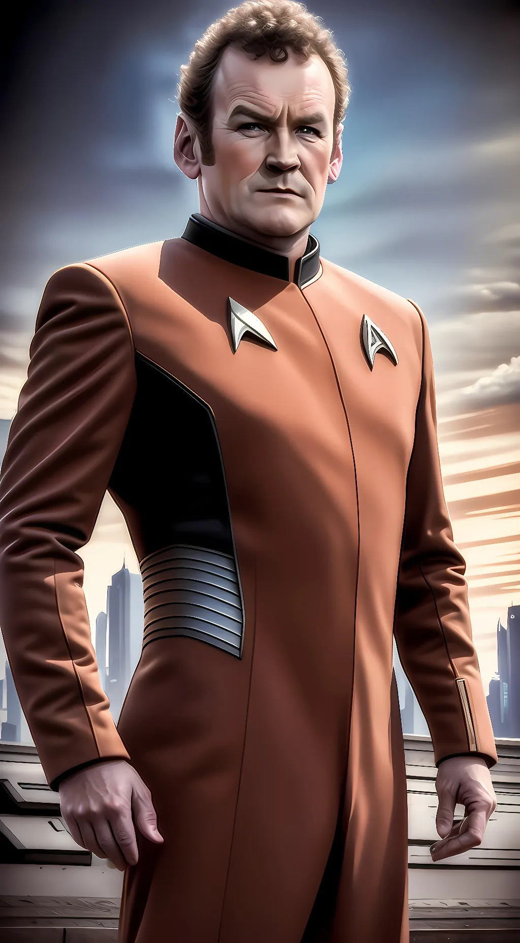 ai character: Miles O' Brien  background