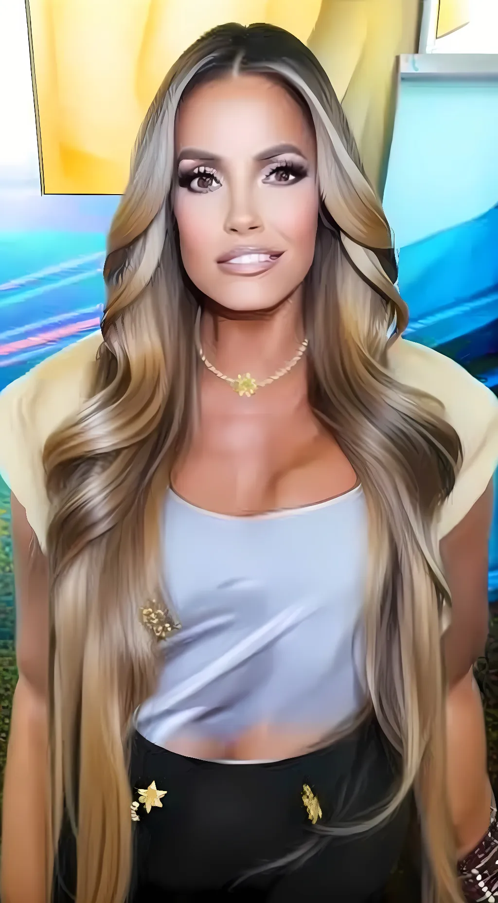 ai character: Trish Stratus  background