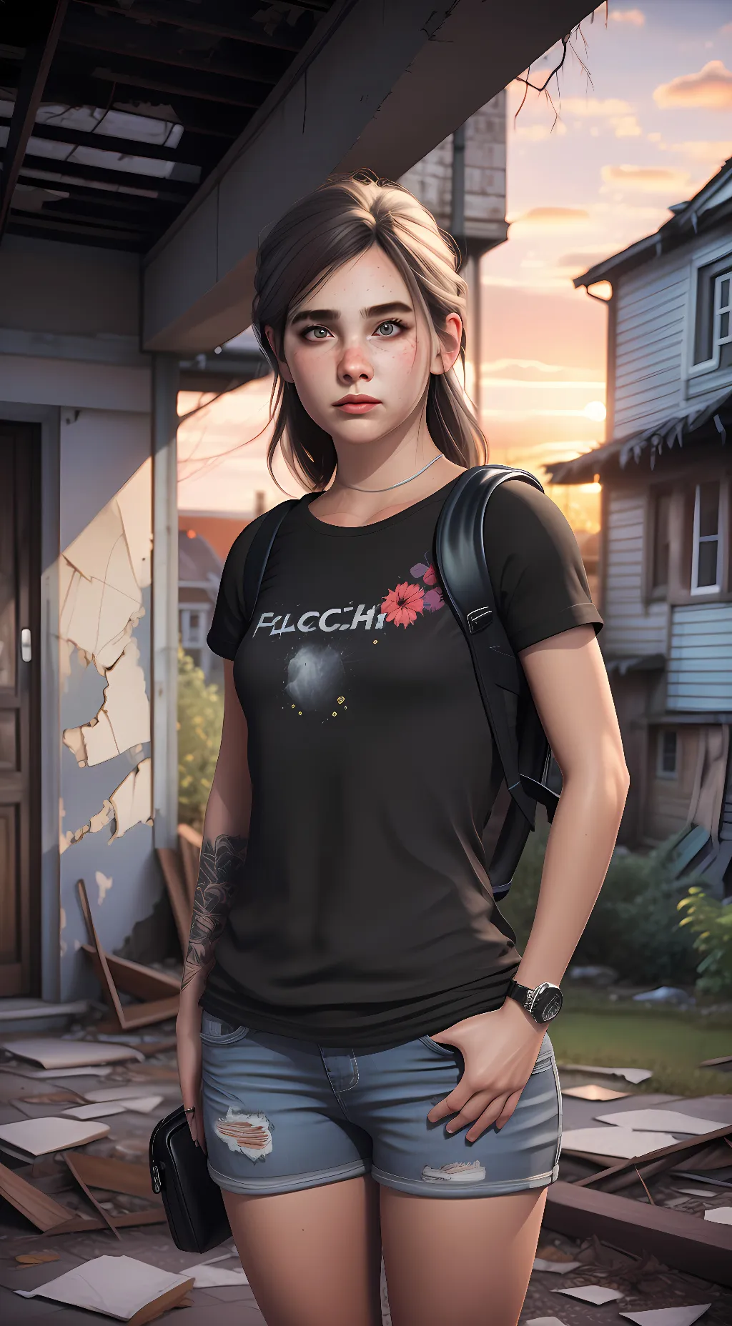 ai character: Ellie  Williams  background