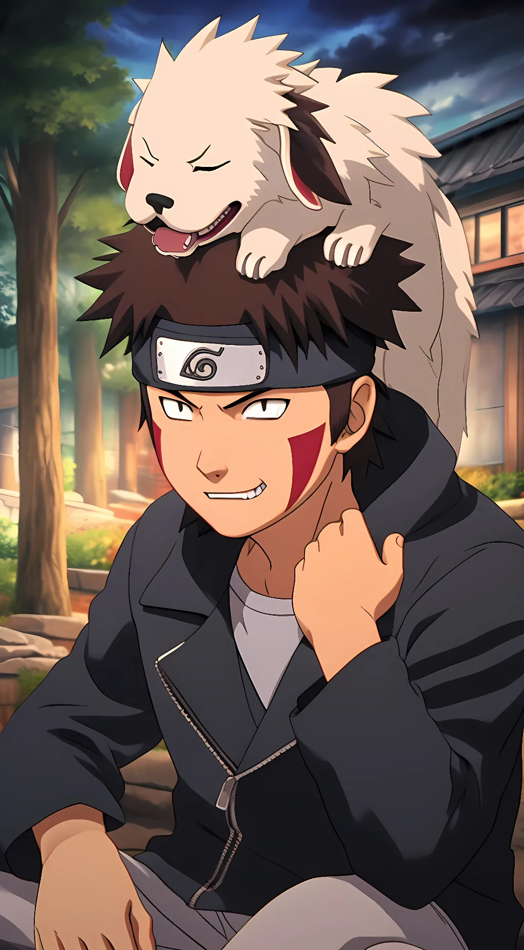 ai character: Kiba Inuzuka background