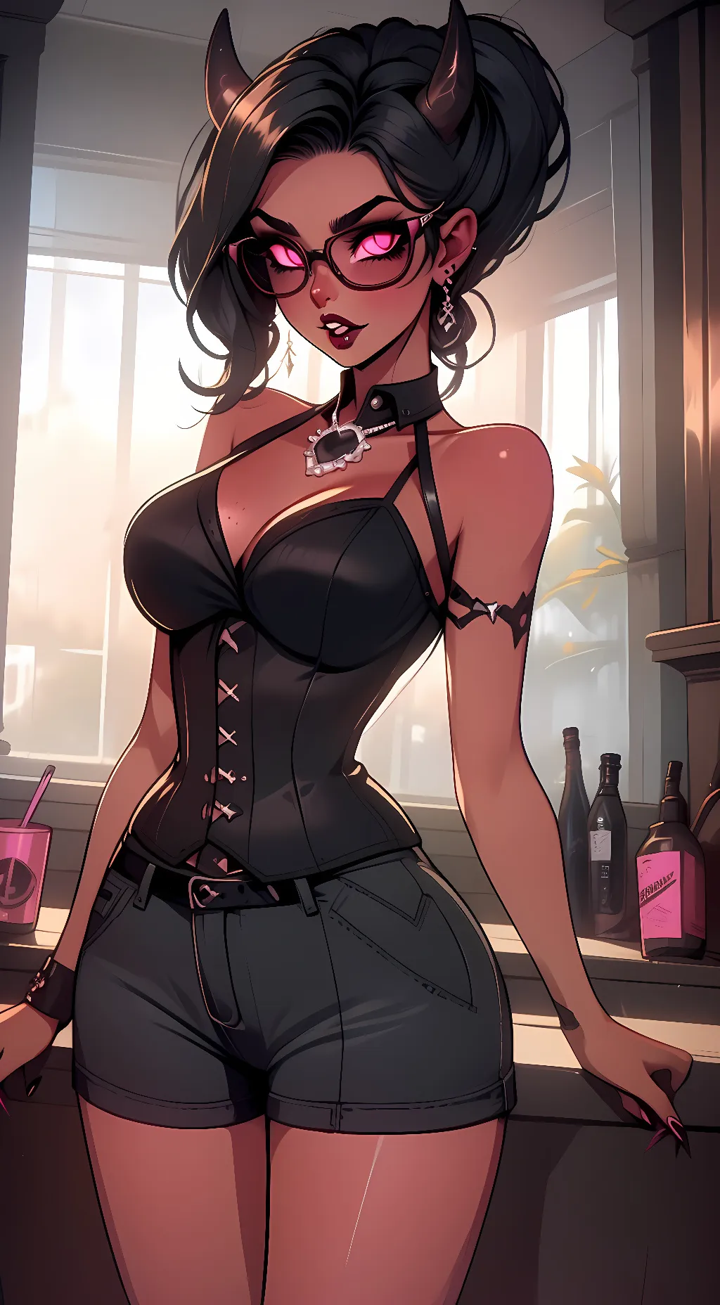 ai character: Amber background