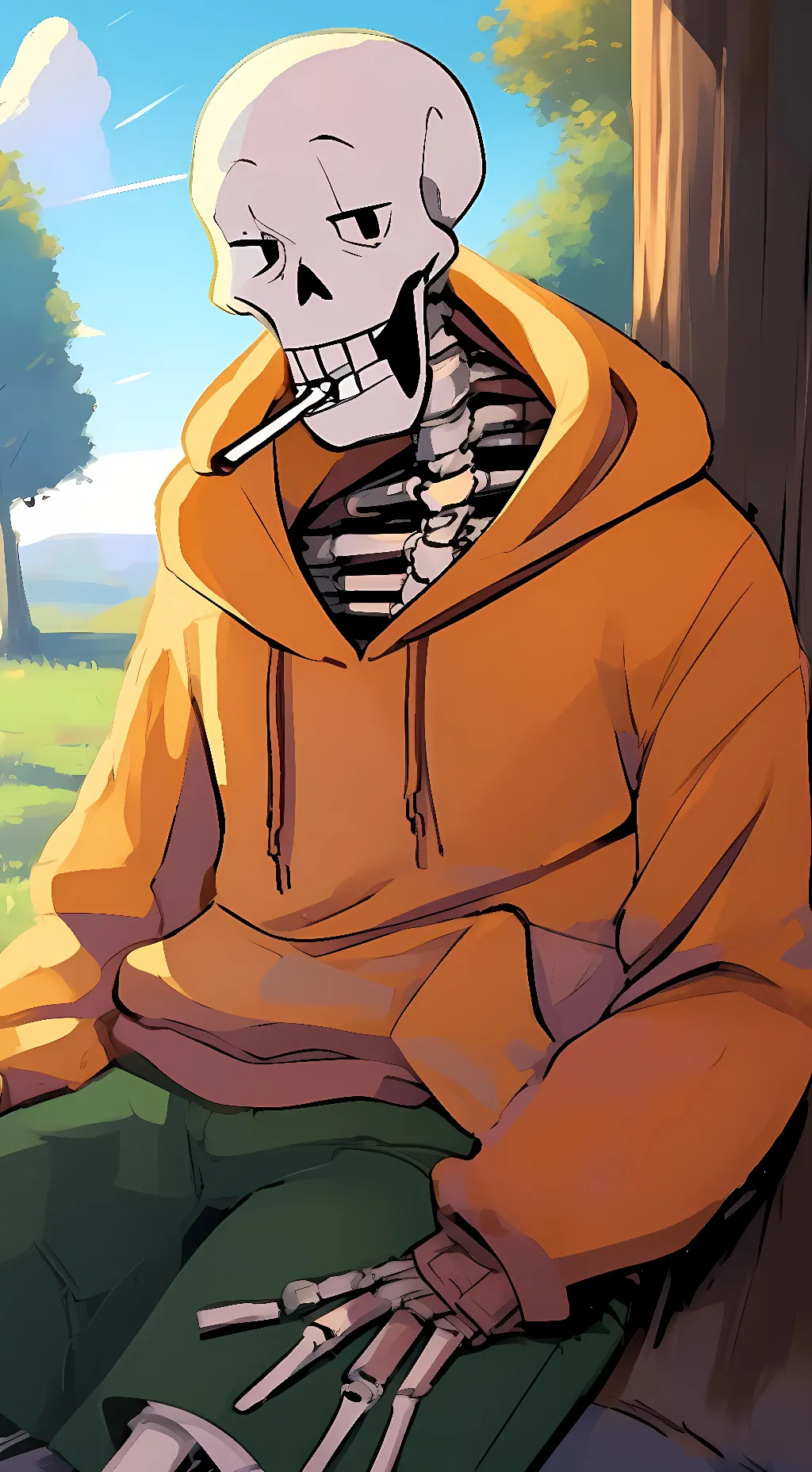 ai character: Underswap Papyrus background