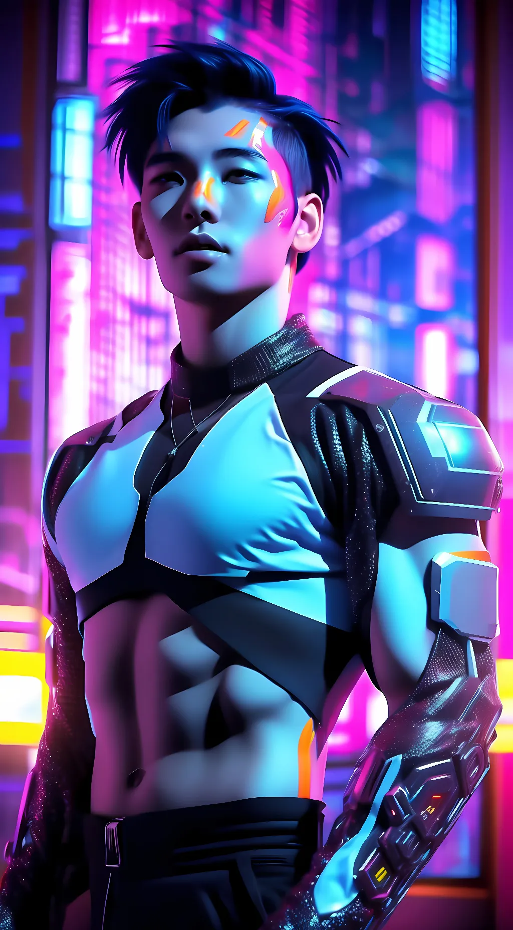 ai character: Seoho (Cyberpunk)  background