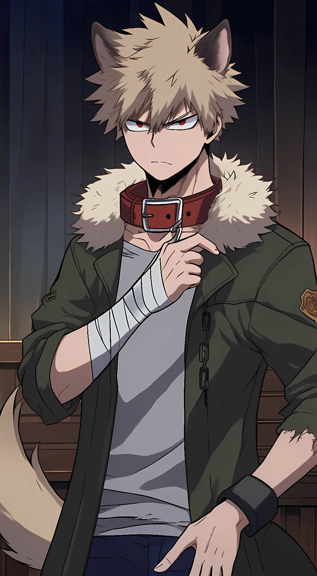 ai character: Katsuki Bakugo background