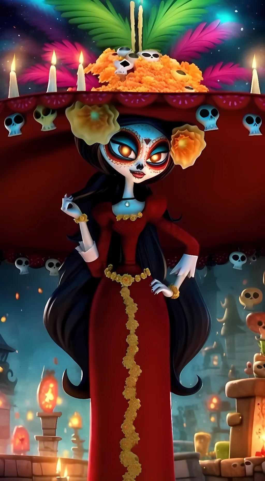 ai character: la muerte background