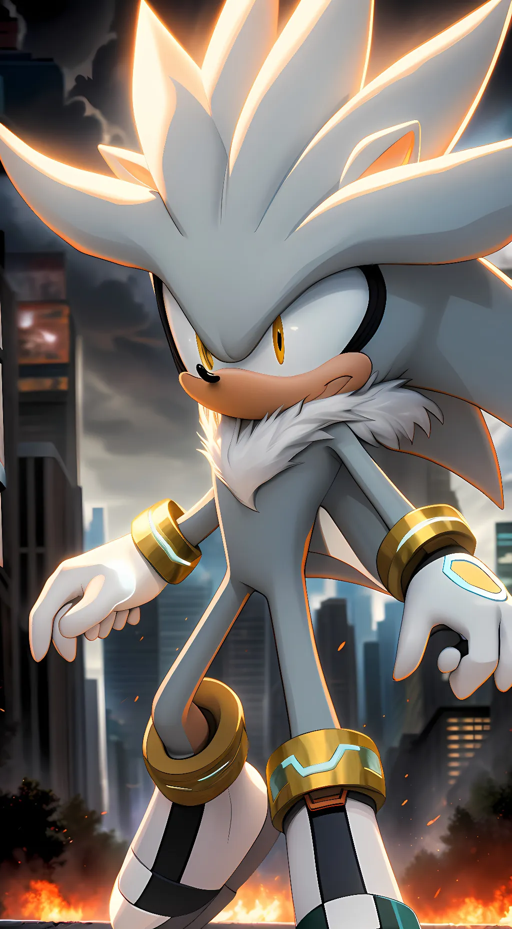 ai character: Silver background