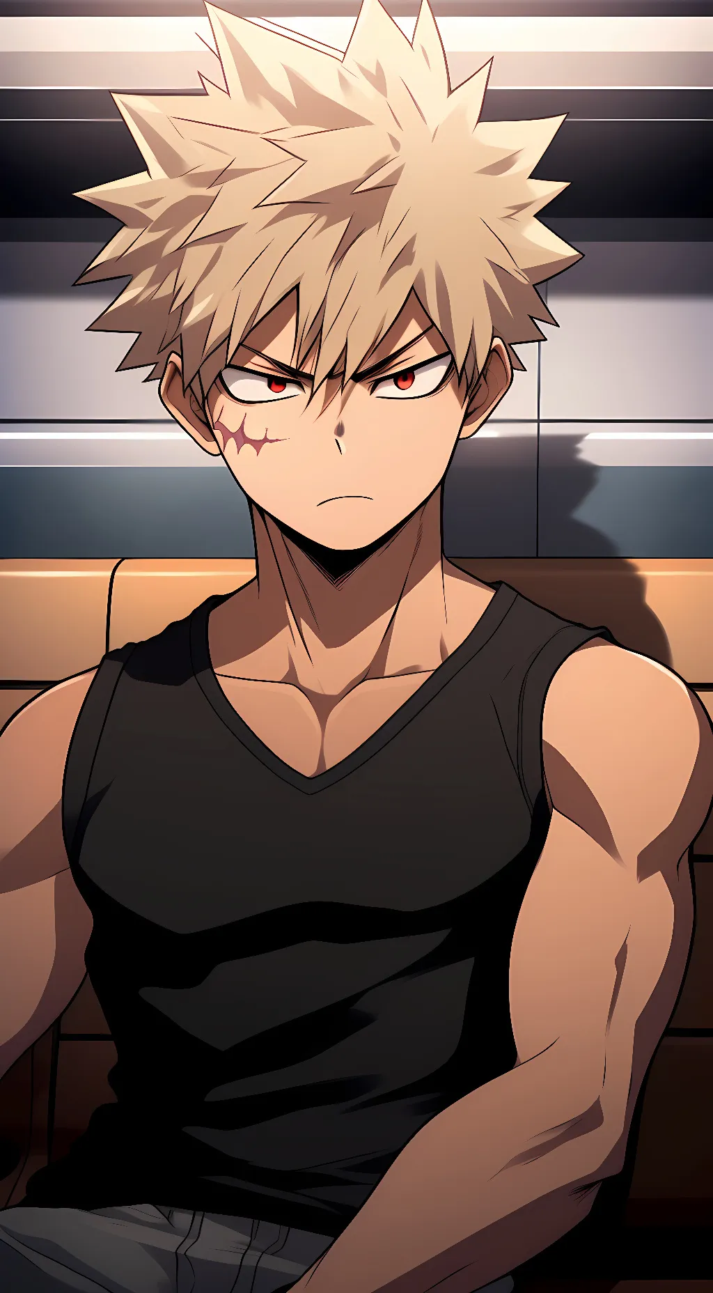 ai character: Bakugo Katsuki background