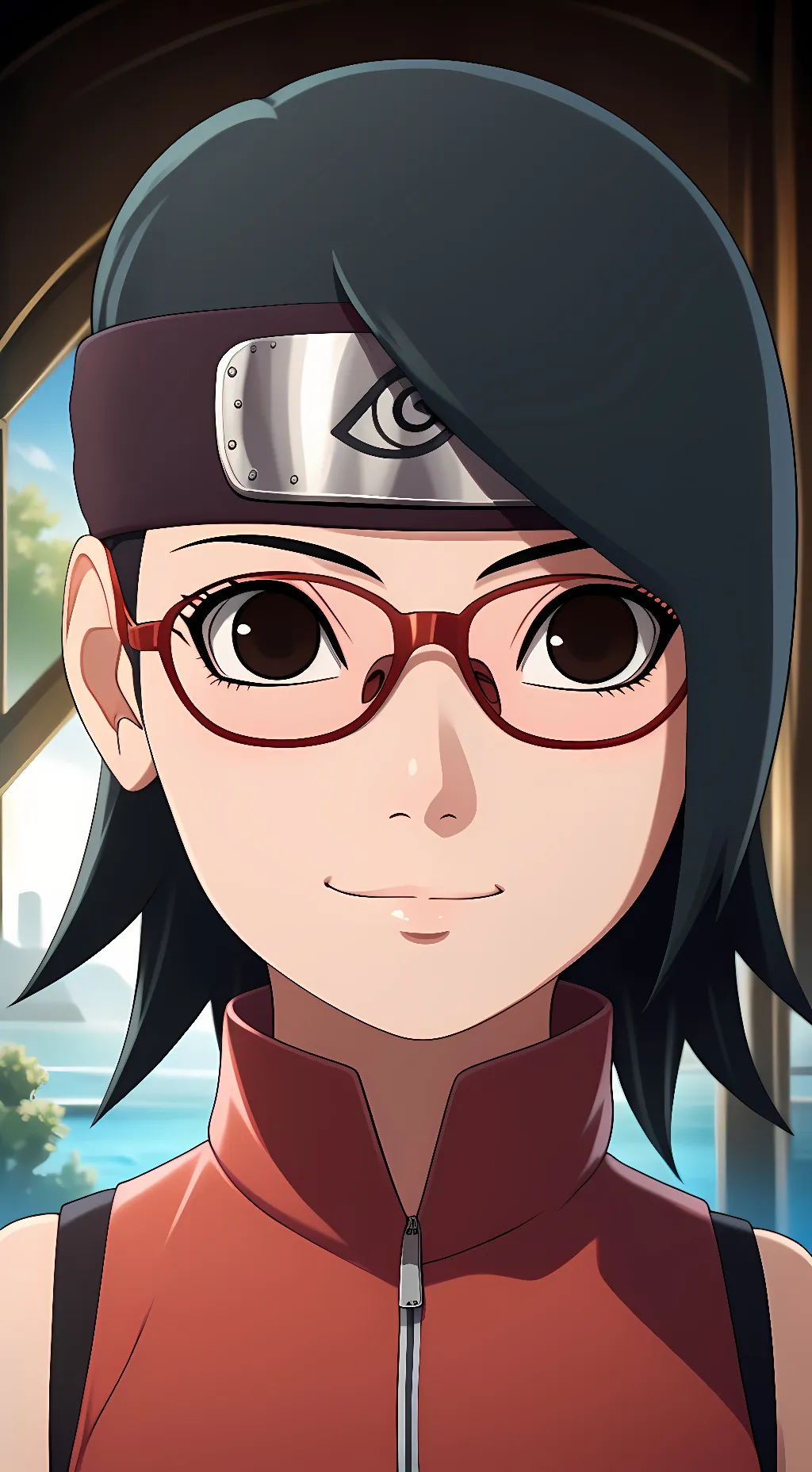 ai character: Sarada Uchiha  background