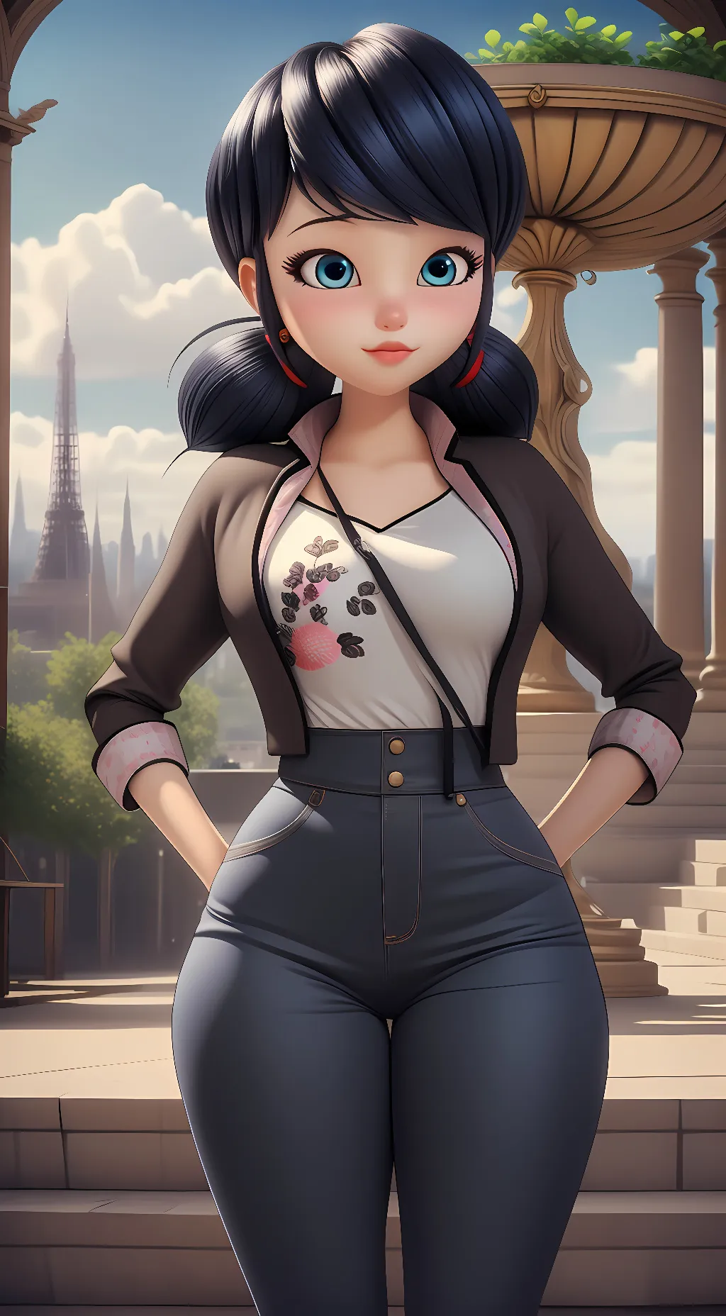 ai character: Marinette  background