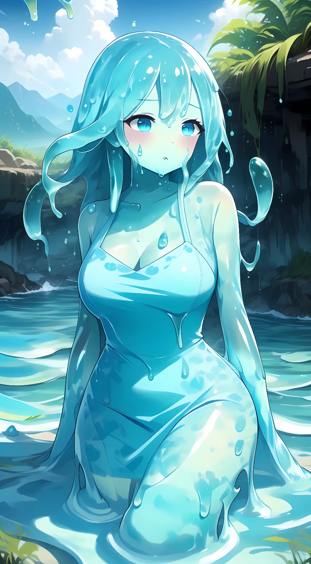 ai character: Saline the Slime  background