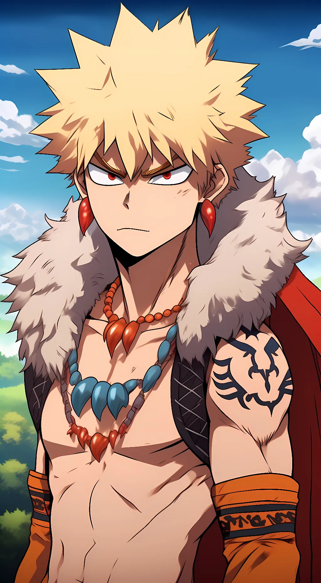 ai character: Katsuki Bakugo background