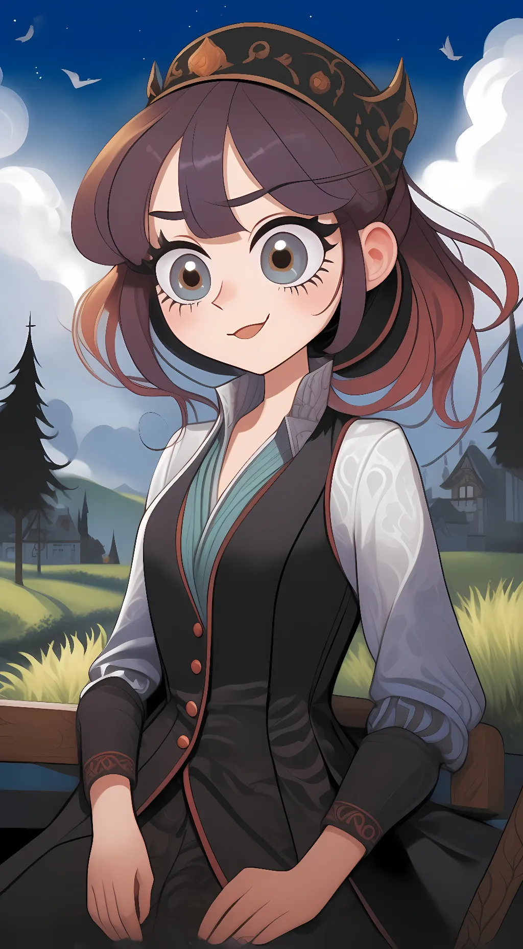 ai character: Human Purple(girl) background