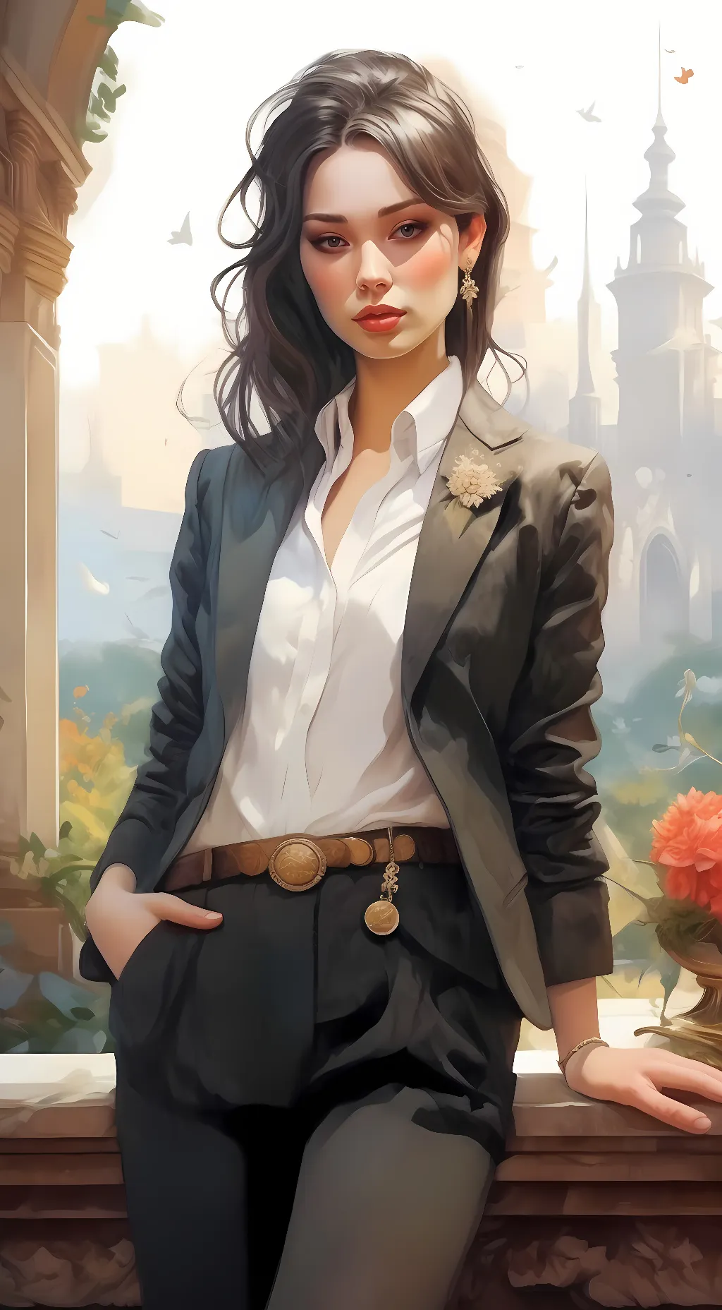 ai character: moon light  background