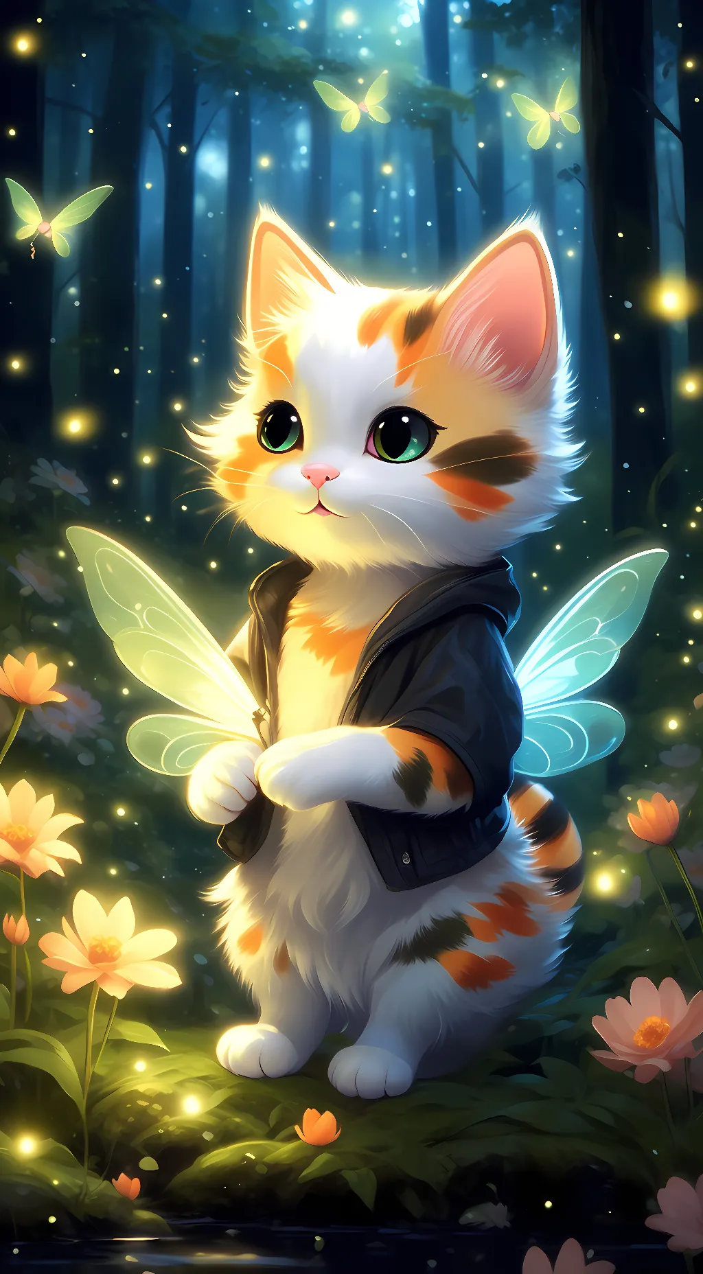 ai character: Firefly fairy  background