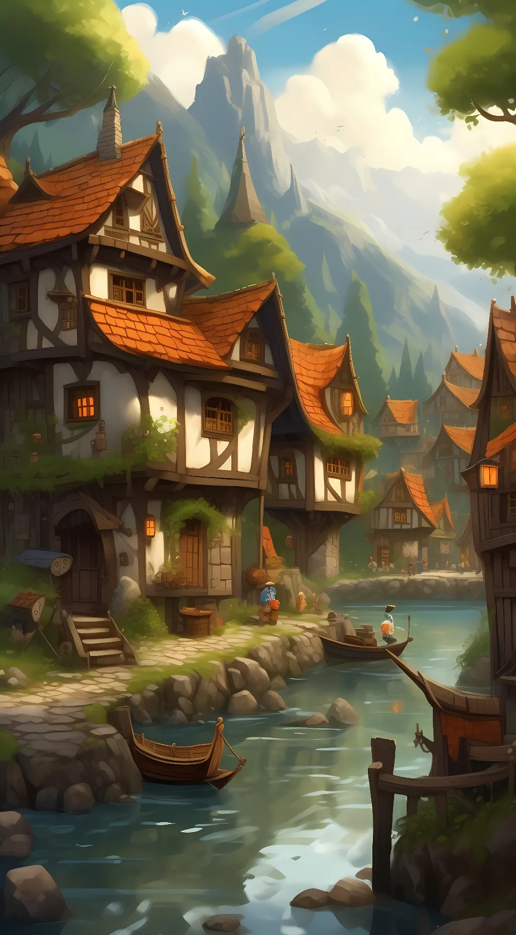 ai character: Little Village RPG background