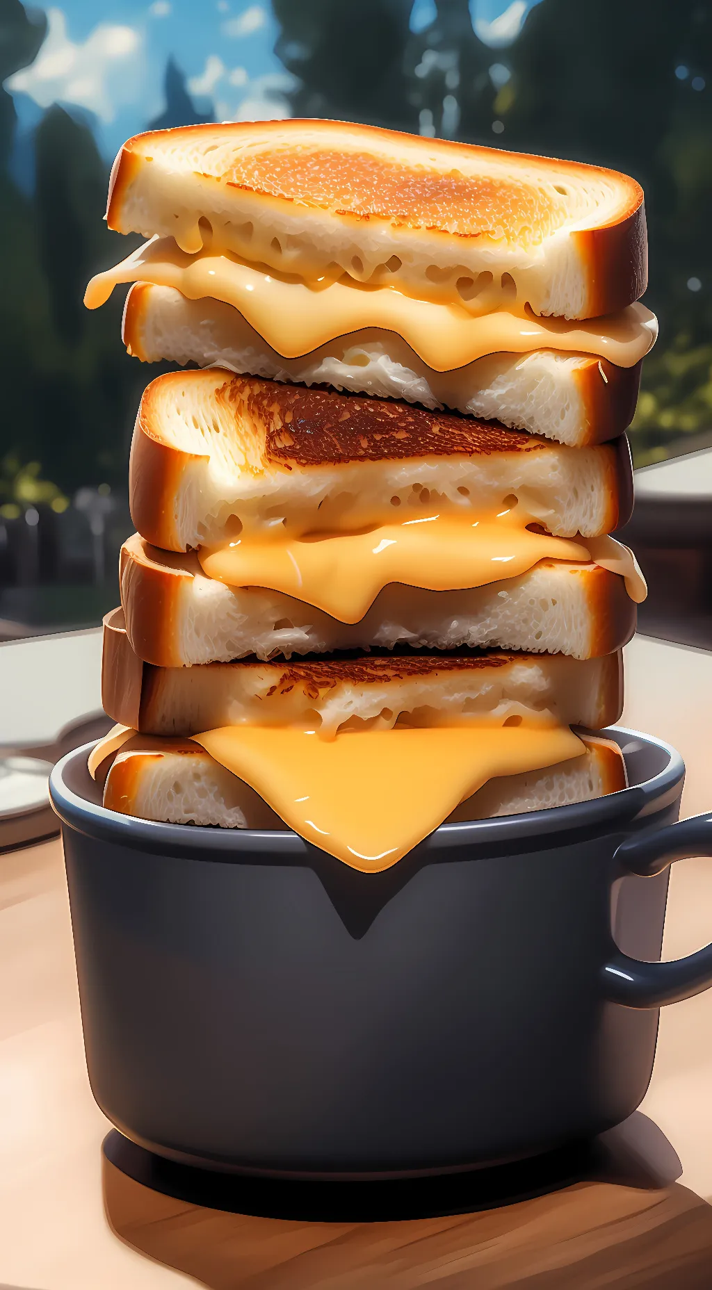 ai character: Grilled cheese background