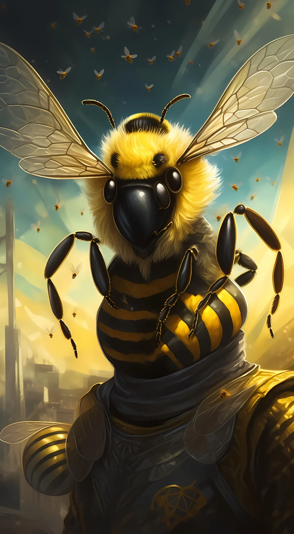 ai character: bee bee background
