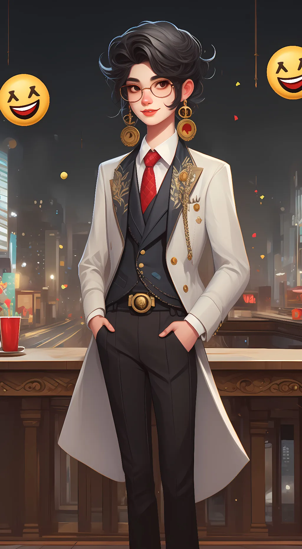 ai character: Emoji Master background