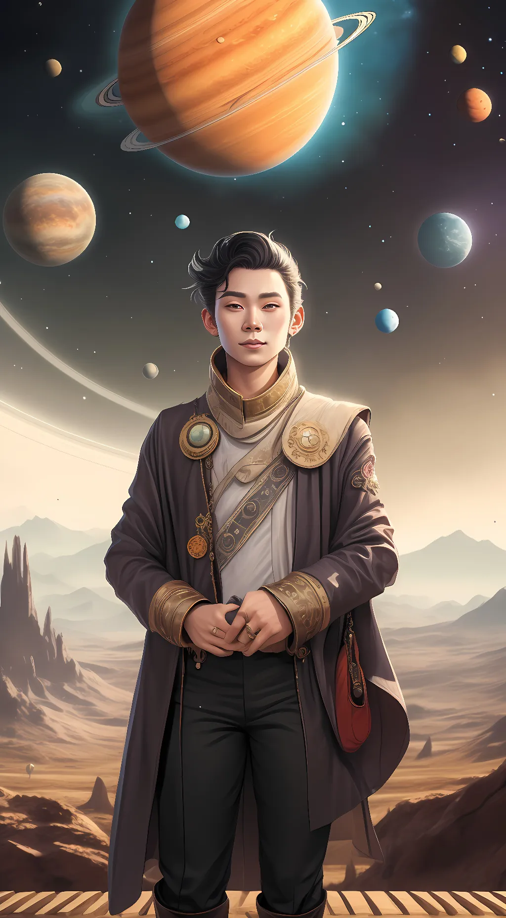 ai character: saturn background