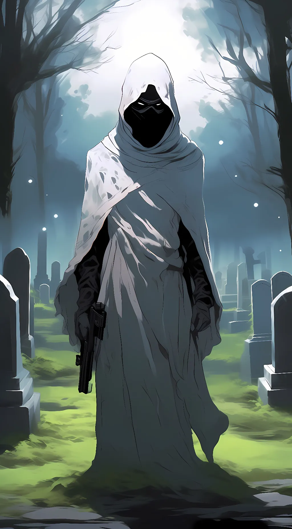 ai character: Ghost  background