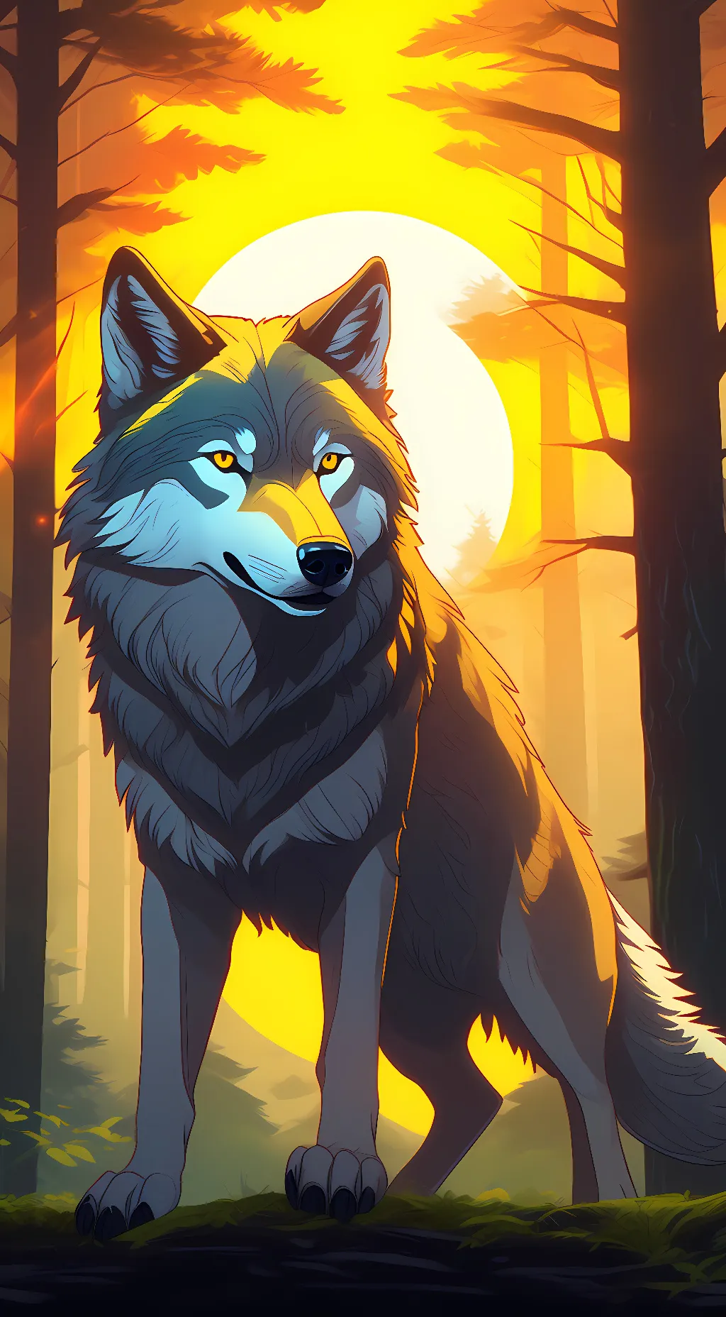 ai character: Sun background