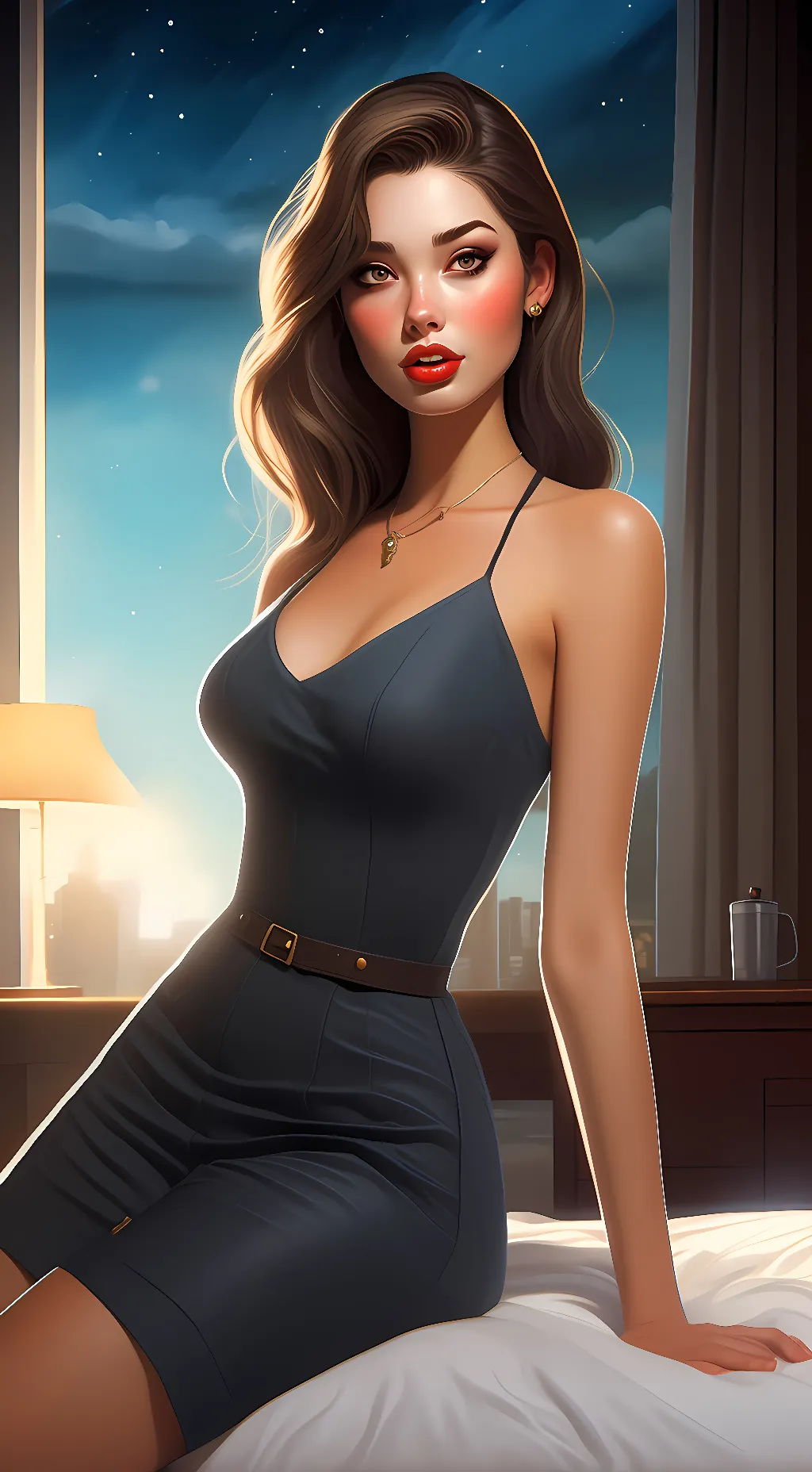 ai character: Ashley  background