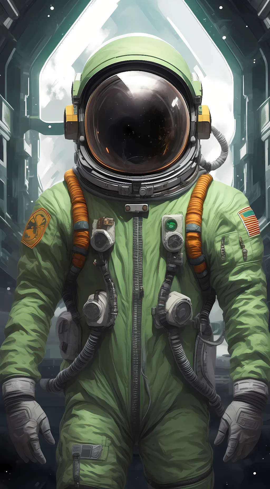 ai character: Green imposter  background