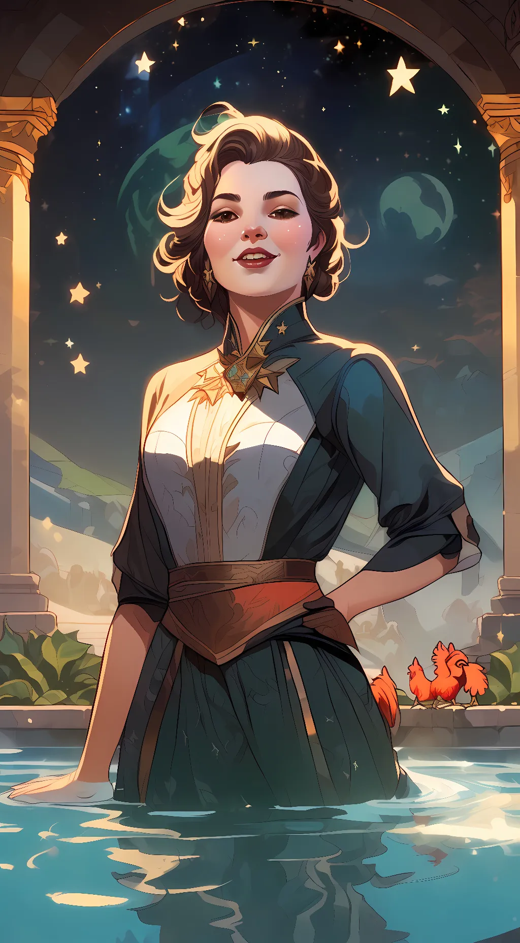 ai character: Amelia Fath Green background