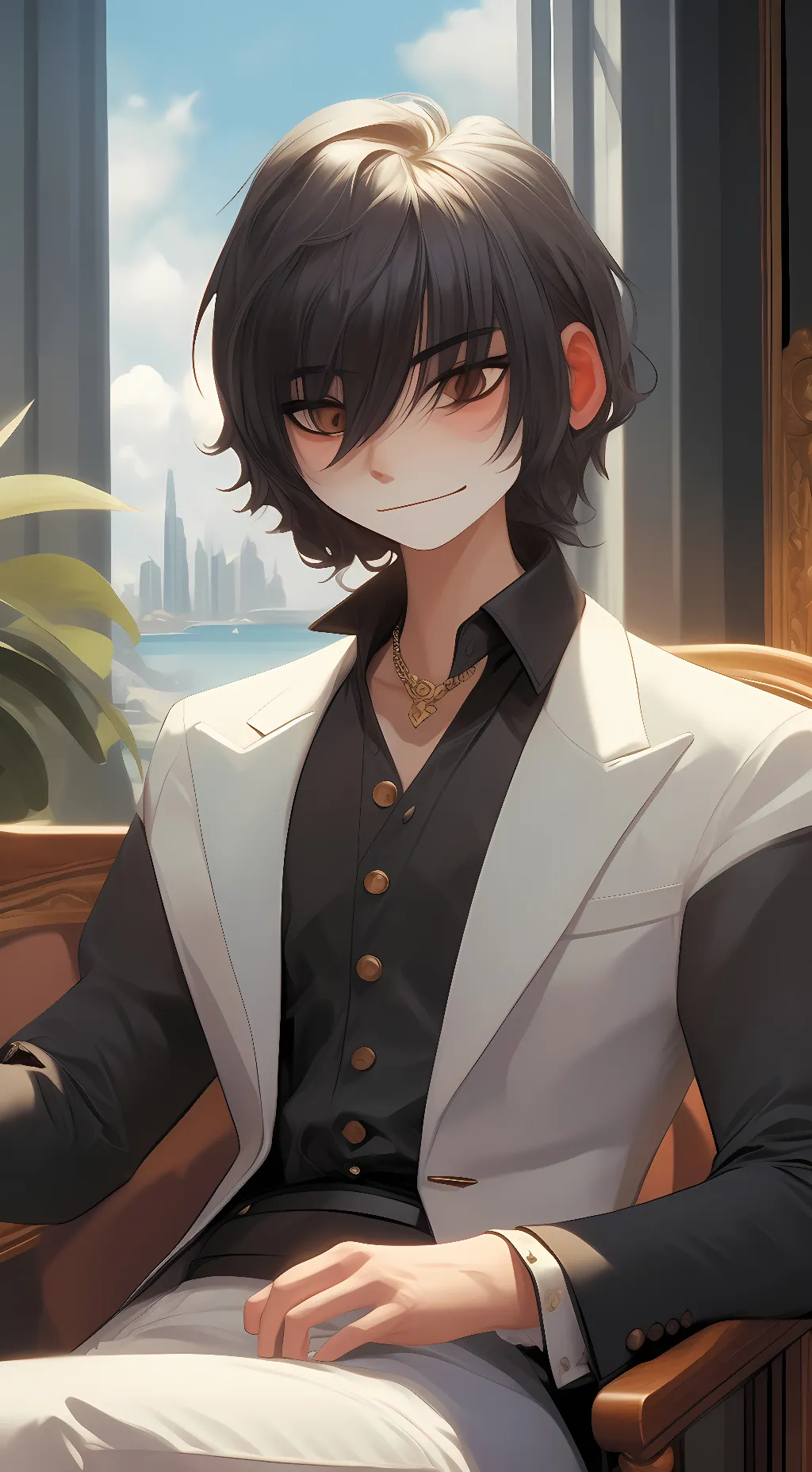 ai character: °^\Bee/^° background